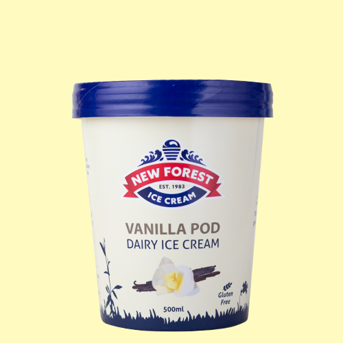 New Forest Ice Cream - 500ml Dairy Vanilla pod ice cream take home tub