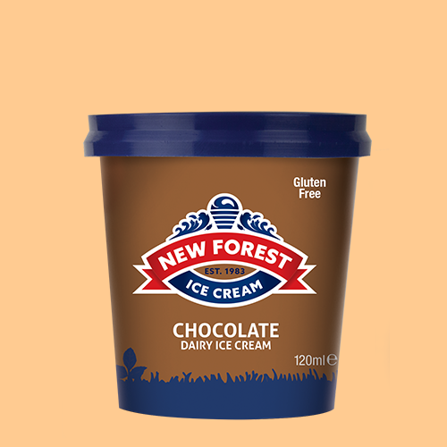 New Forest Ice Cream - 120ml Chocolate spoon in lid ice cream tub